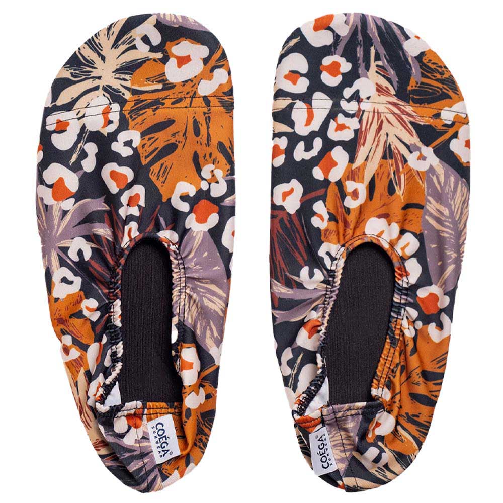 Coega Sunwear Adult Ladies Pool Shoes Golden Cheetah Palms