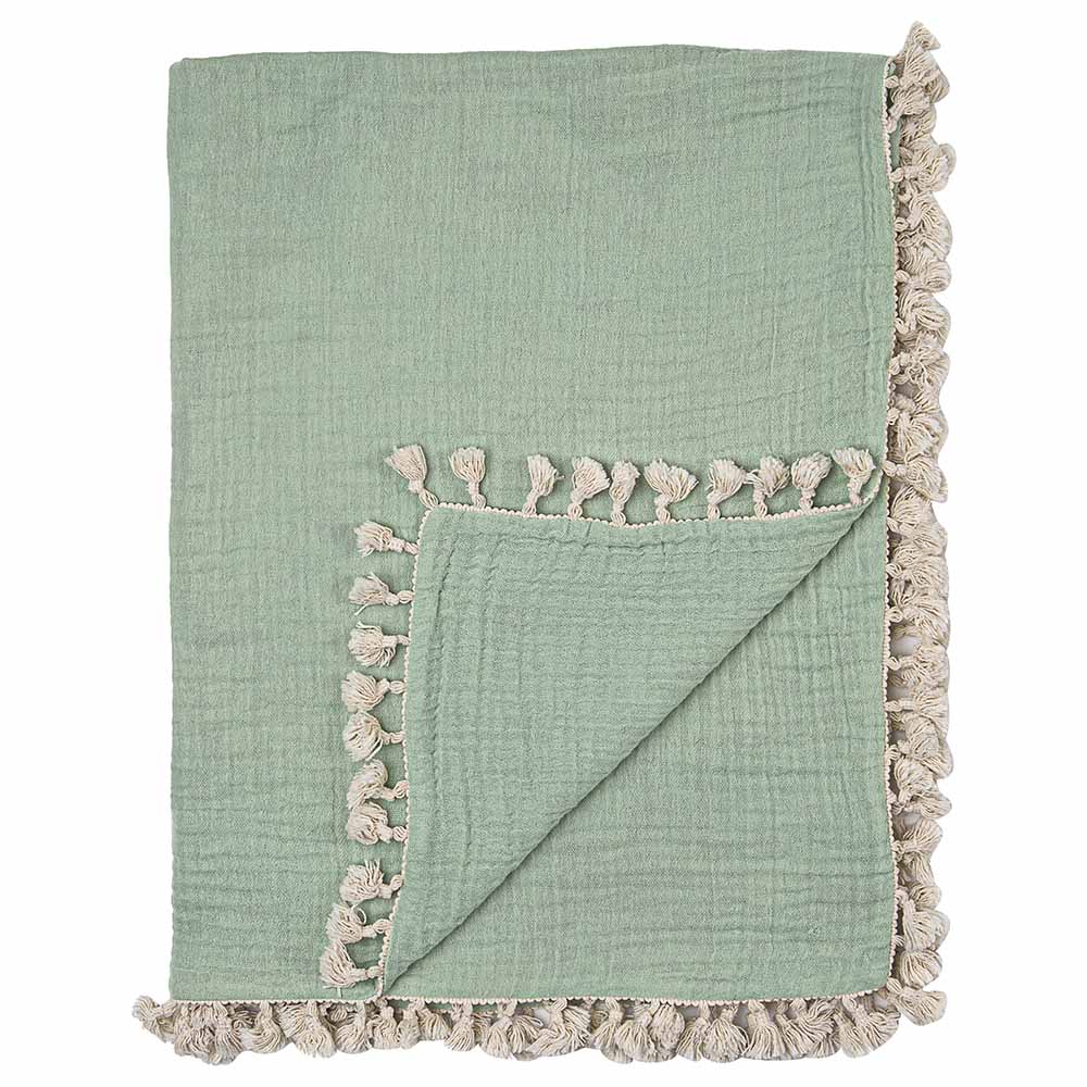 Green shop muslin blanket