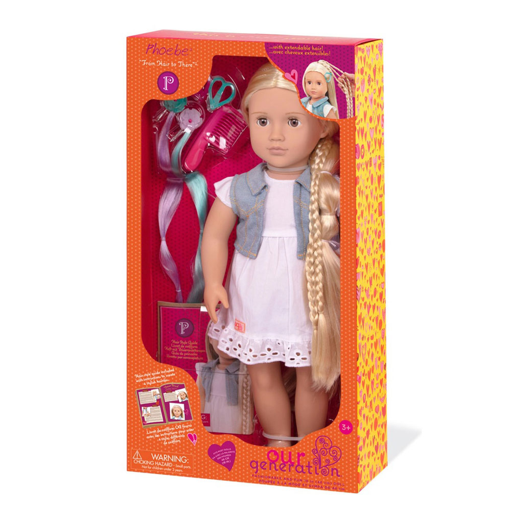 Our Generation Phoebe With Striped Ribbon Hair Grow Doll Buy at Best Price from Mumzworld