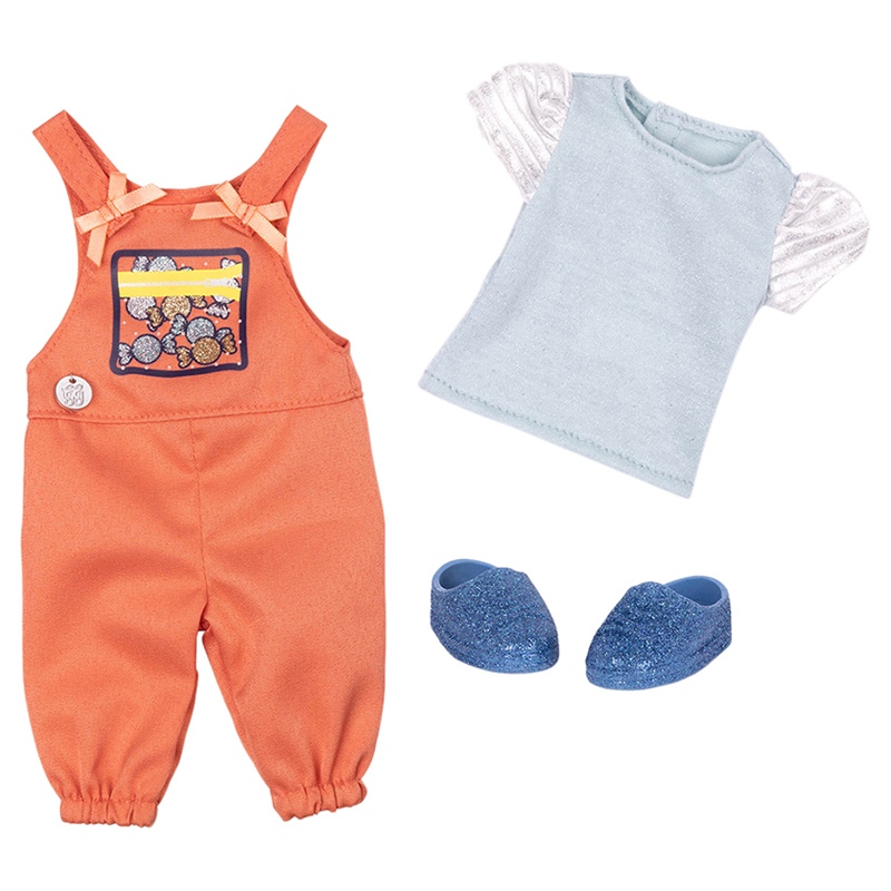 Glitter Girls 14" Doll Overalls Outfit Orange Buy at Best Price