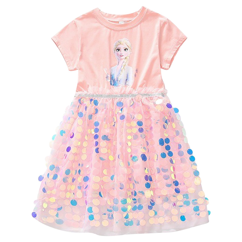 Buy D' Daniela - Elsa Glitter Dress - Pink in KSA | Mumzworld