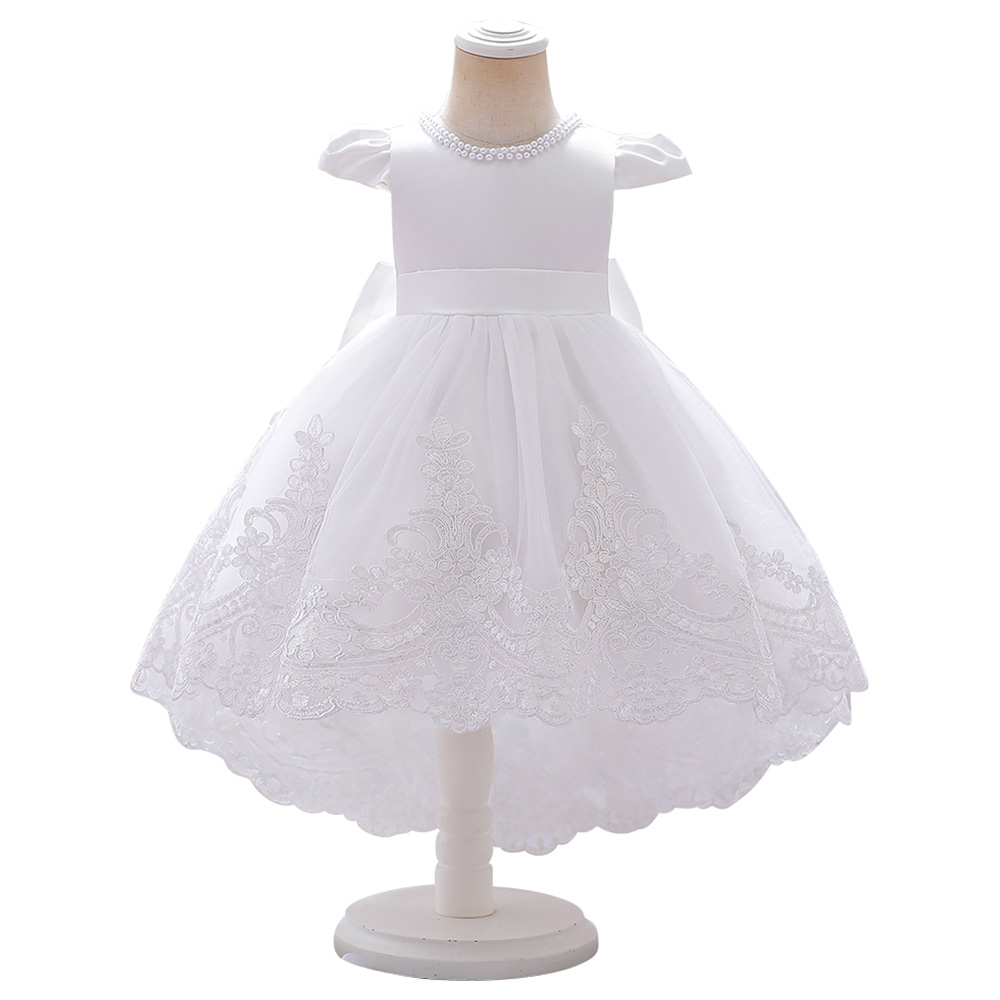 D' Daniela - Little Princess Cap Sleeves Party Dress - White