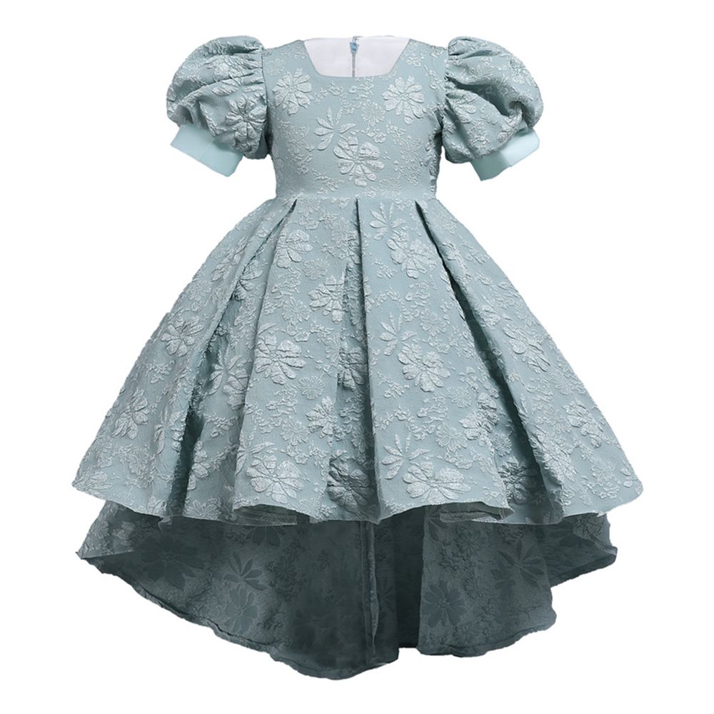 D' Daniela - Girls Tulle Floral Dress - Green