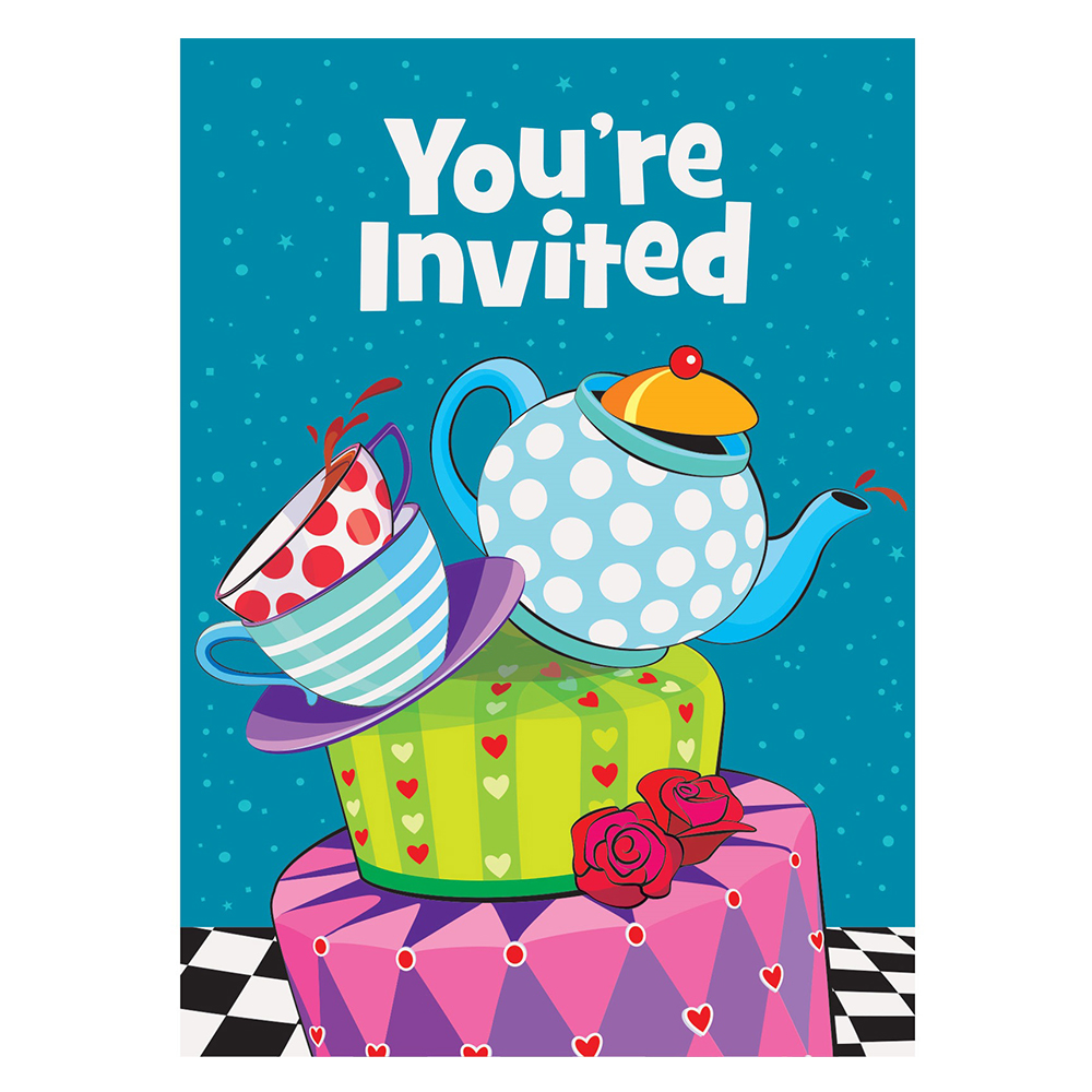Unique Mad Hatters Tea Party Invitations Pack of 8 Buy at Best