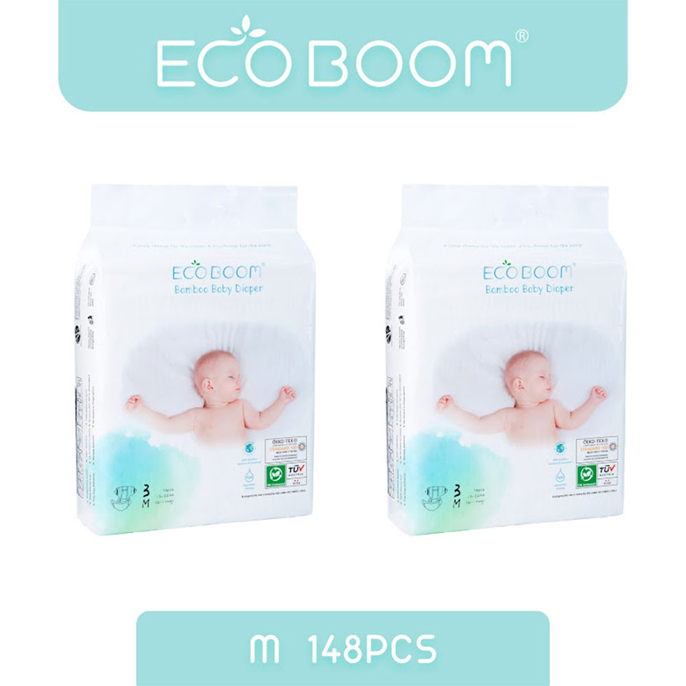 Eco Boom - Premium Bamboo Diapers 6-11kgs pack of 2 - 148pcs | Buy at ...