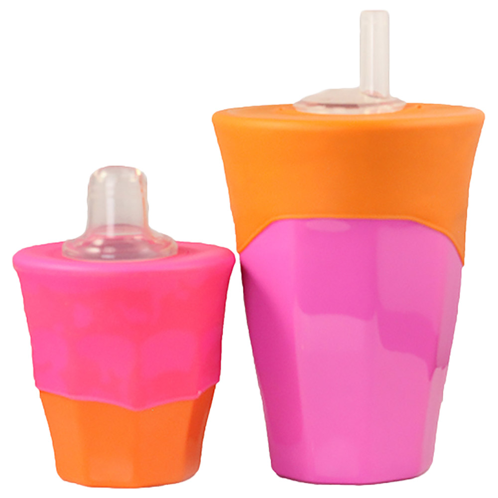 Stretchy Silicone Lids with Sippy Spout, 2-Pack