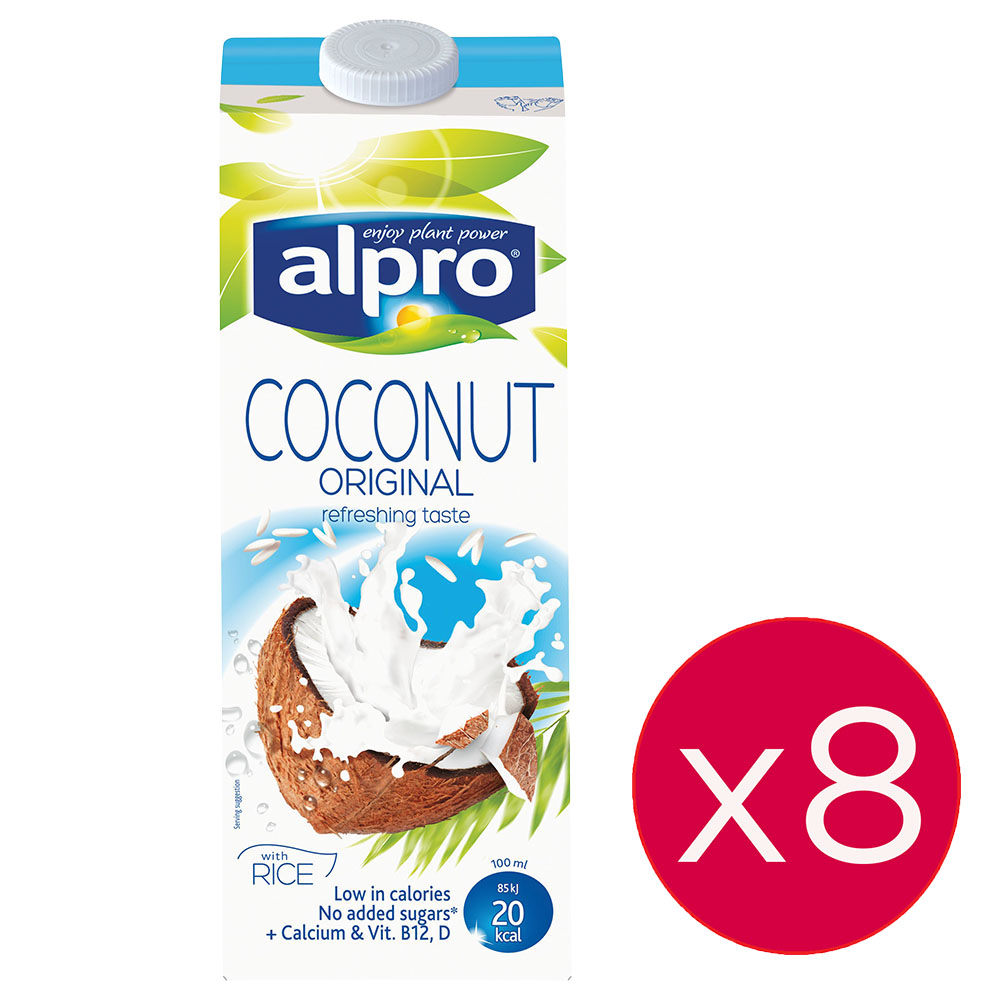 Buy Alpro - Drink Coconut Original 1L, Pack Of 8 in Qatar | Mumzworld