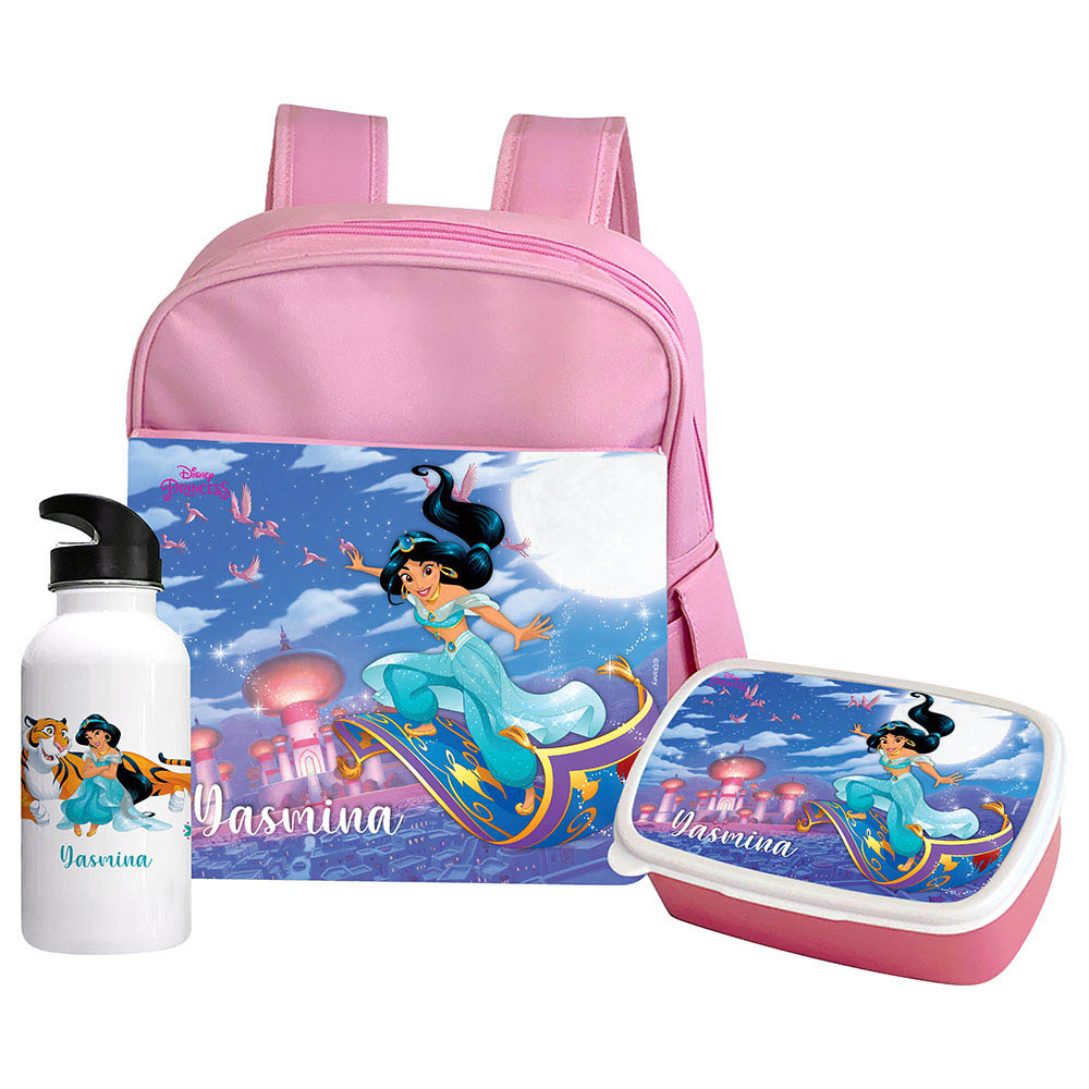 Essmak Disney Jasmine Backpack w Lunch Box Water Bottle