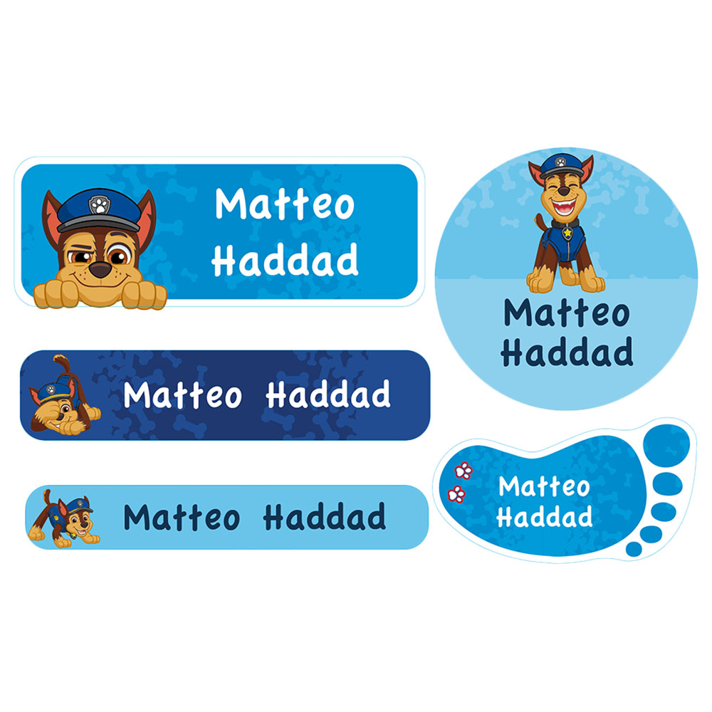 Buy Essmak - Paw Patrol Chase School Labels - 74pcs in UAE | Mumzworld