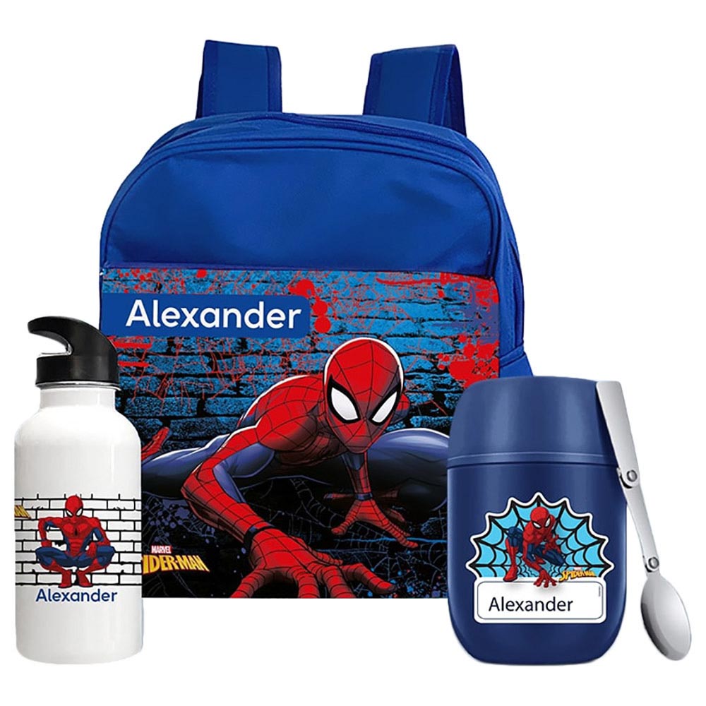 Essmak - 3pc Set Marvel Spiderman Thermos Pack 400ml - Blue