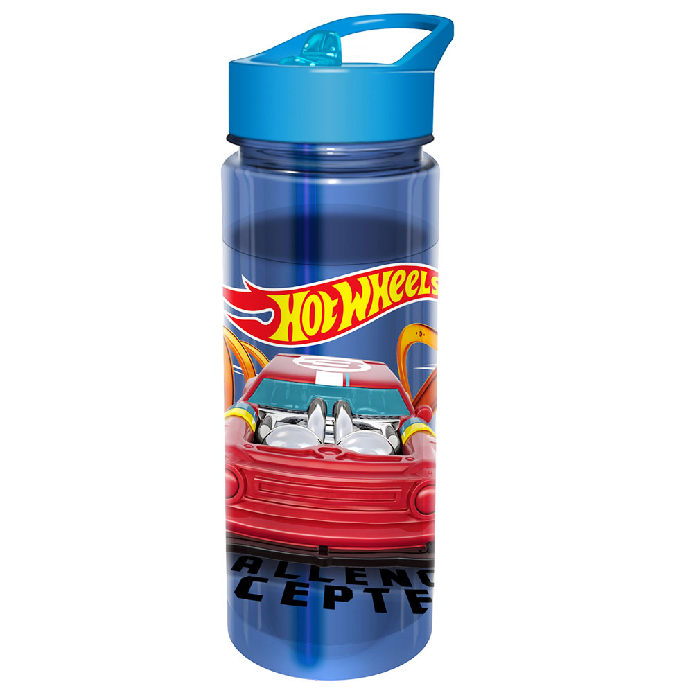 Hot Wheels Tritan Water Bottle 650ml - Blue