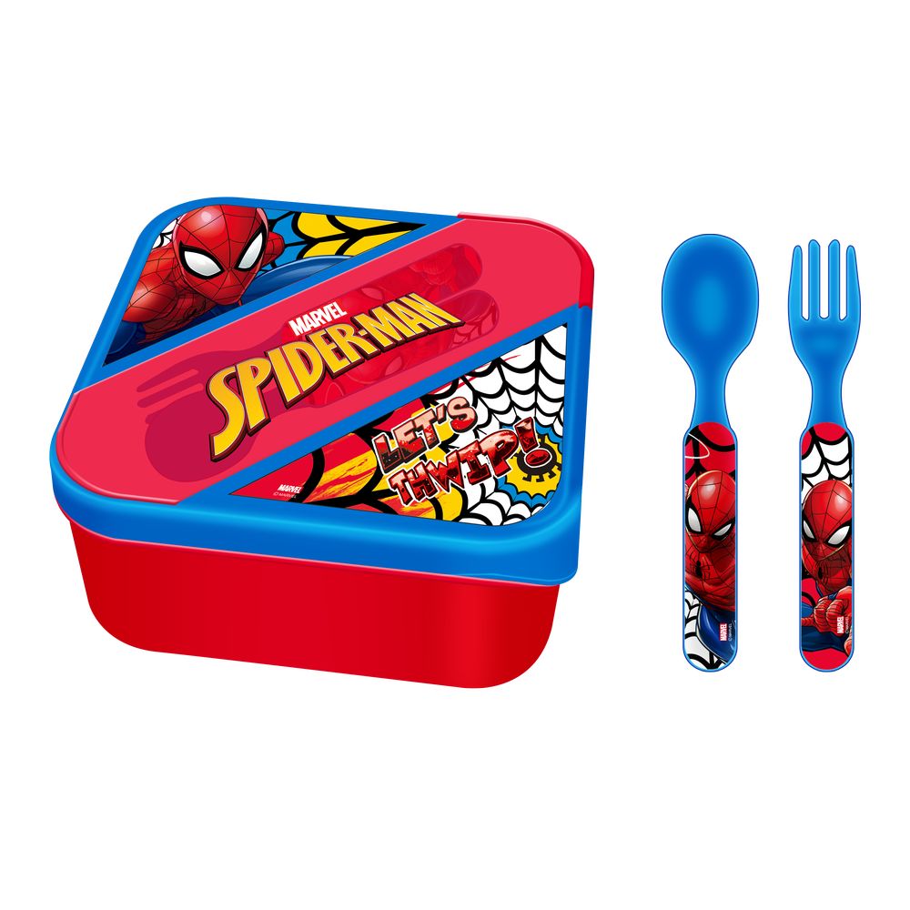 Spiderman Lunch Box w/ Cutlery