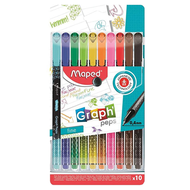 Maped Graph'Peps Fine Point 0.4mm Pen Pack of 10 Buy at Best Price from Mumzworld