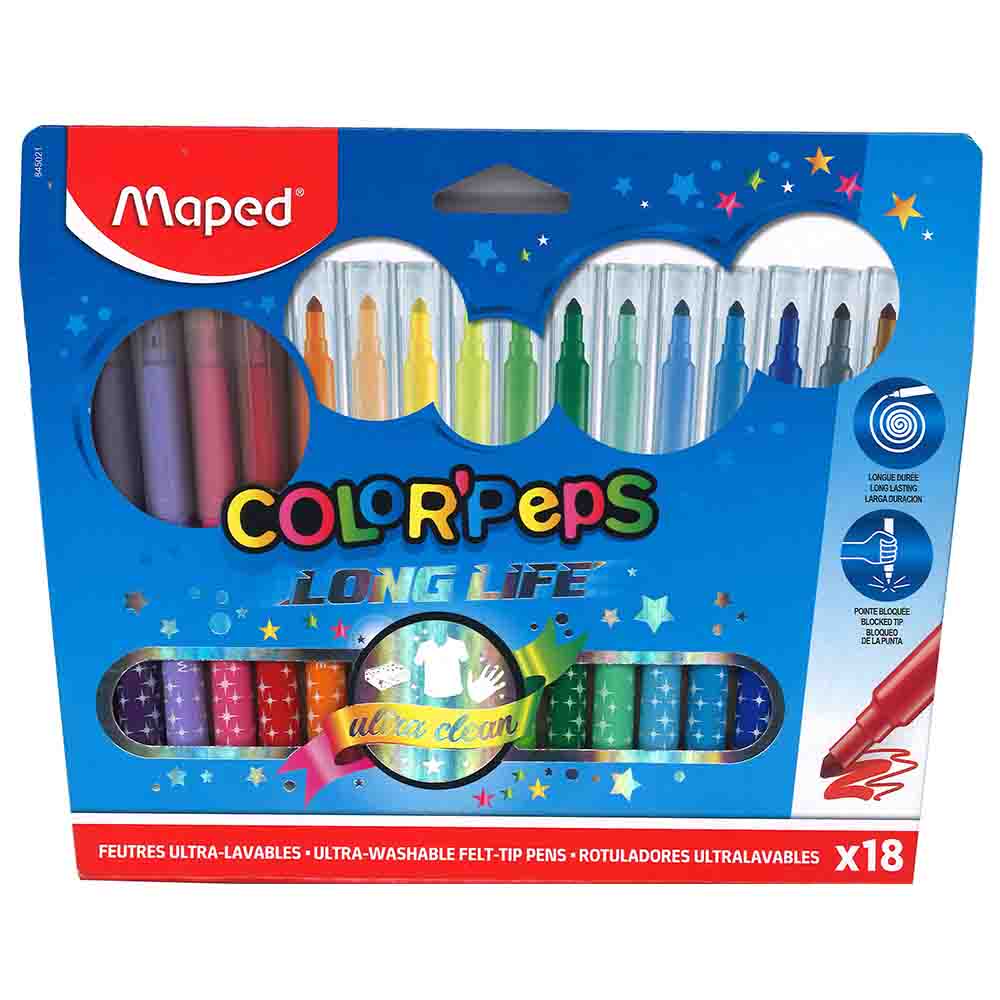 Maped - Color'Peps Long Life Markers - Pack of 18