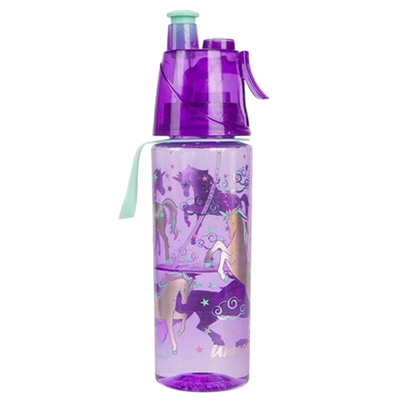 Rainbow Skool 500Ml Spray Straw Bottle For Kids Unicorn