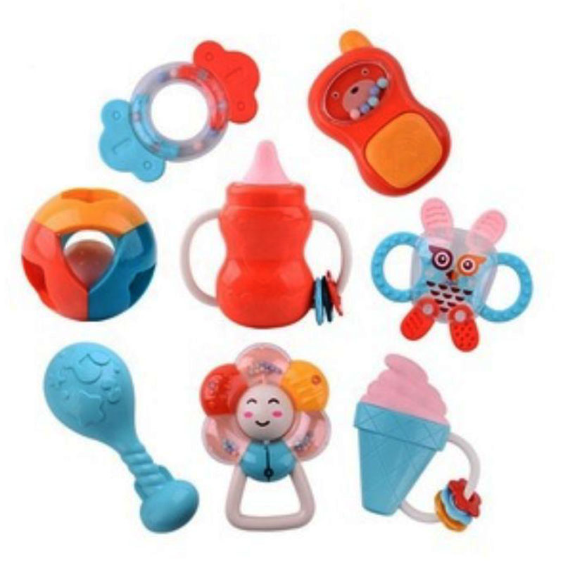 Huanger Baby Rattle Sensory Teether 7 Pcs for 3+ Months Buy at Best