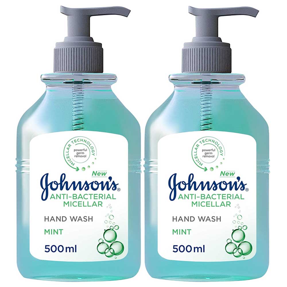 Johnson & Johnson Mint Antibacterial Handwash Pack of 2 500ml Buy