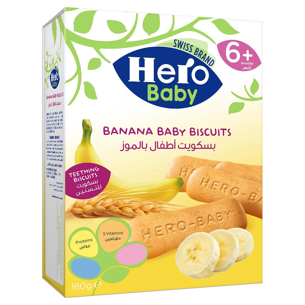 Hero Baby Banana Teething Biscuits 180g