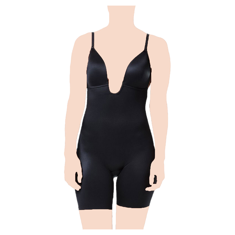 Spanx - Plunge Low-Back Mid-Thigh Bodysuit - Black | Buy at Best Price ...