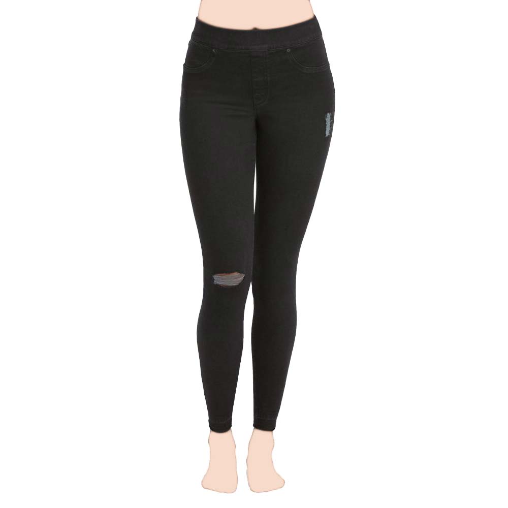 Distressed denim leggings online