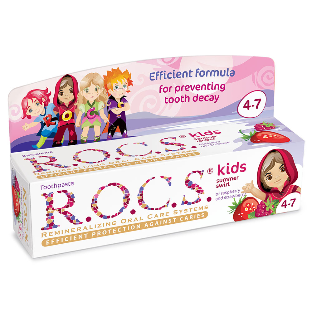Buy R.O.C.S. - Toothpaste Kids Summer Swirl of Raspberry&Straberry in ...