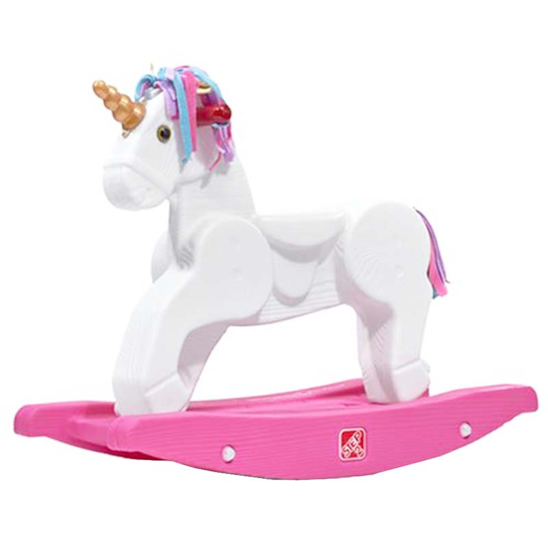 Pink unicorn on sale rocking horse