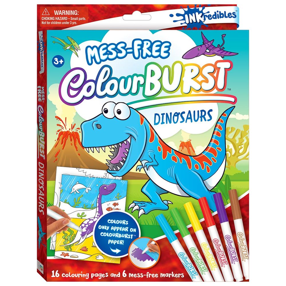 Mess-Free Colour Burst Colouring: Dinosaurs