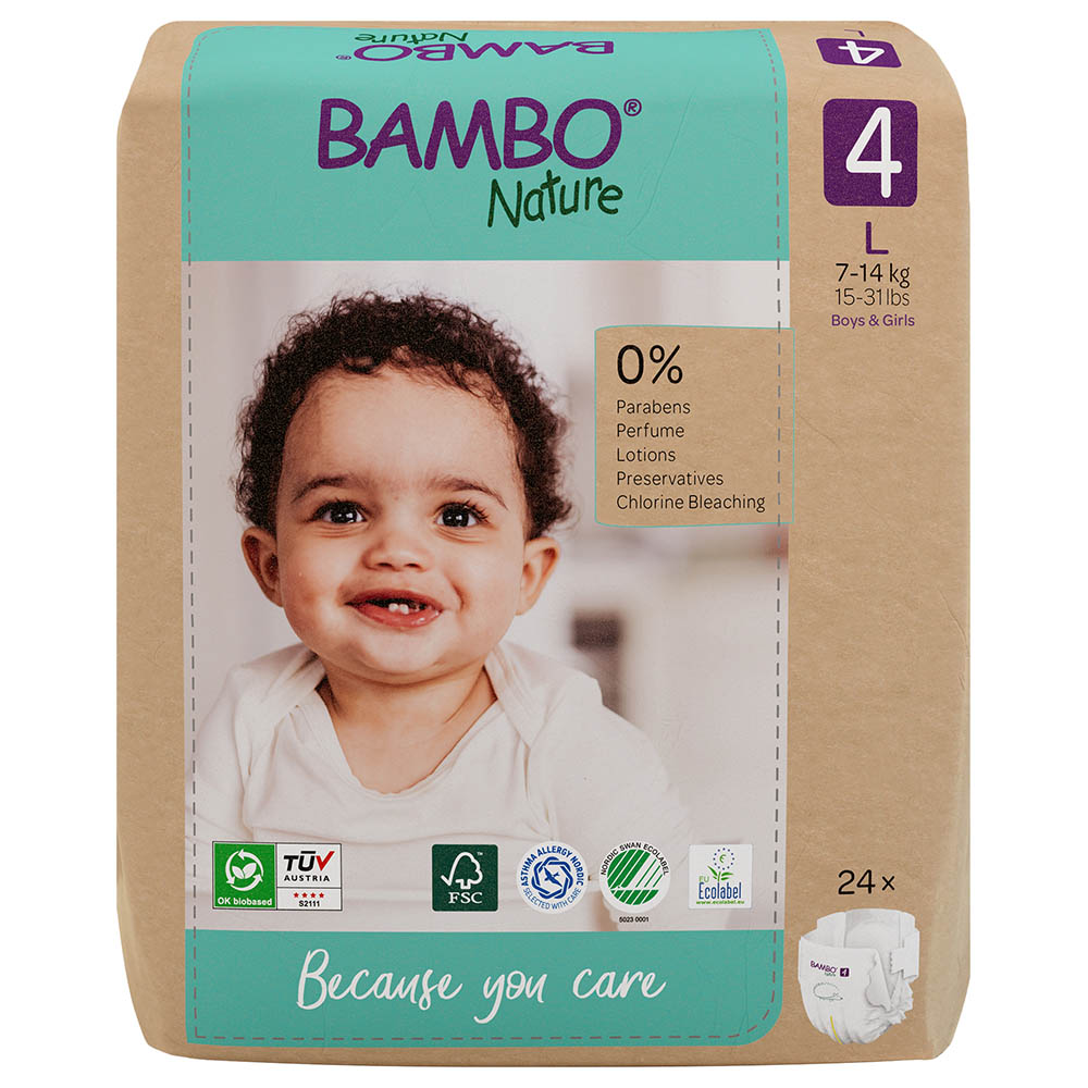Bambo Nature Eco Friendly Diapers Paper Bag Size4 7 14kg 24 diapers