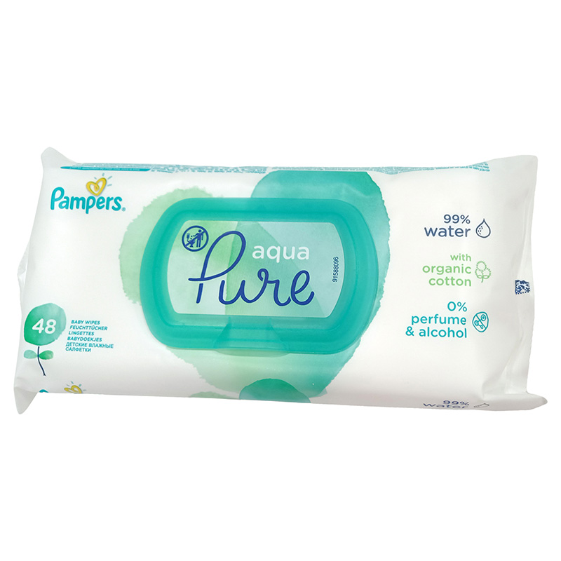 Pampers Aqua Pure Water Wipes 48's