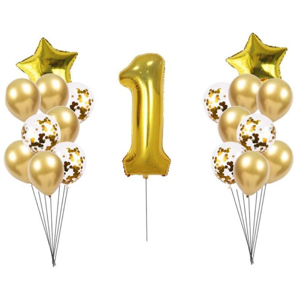 Highland - First Birthday Decoration Set for Boys & Girls - Gold Theme