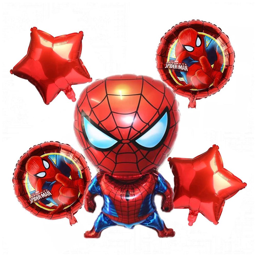 Spider Man Foil Balloon Bouquet Birthday Decoration Party Supplies Spiderman  5pc