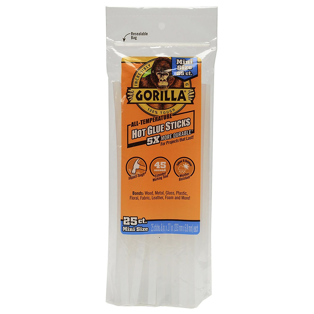 Gorilla Hot Glue Sticks 8" Mini 25 Sticks Buy at Best Price from