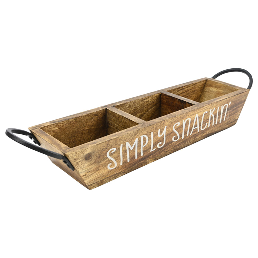 Boston Warehouse 3 Section Snack Divider w/ Metal Handles
