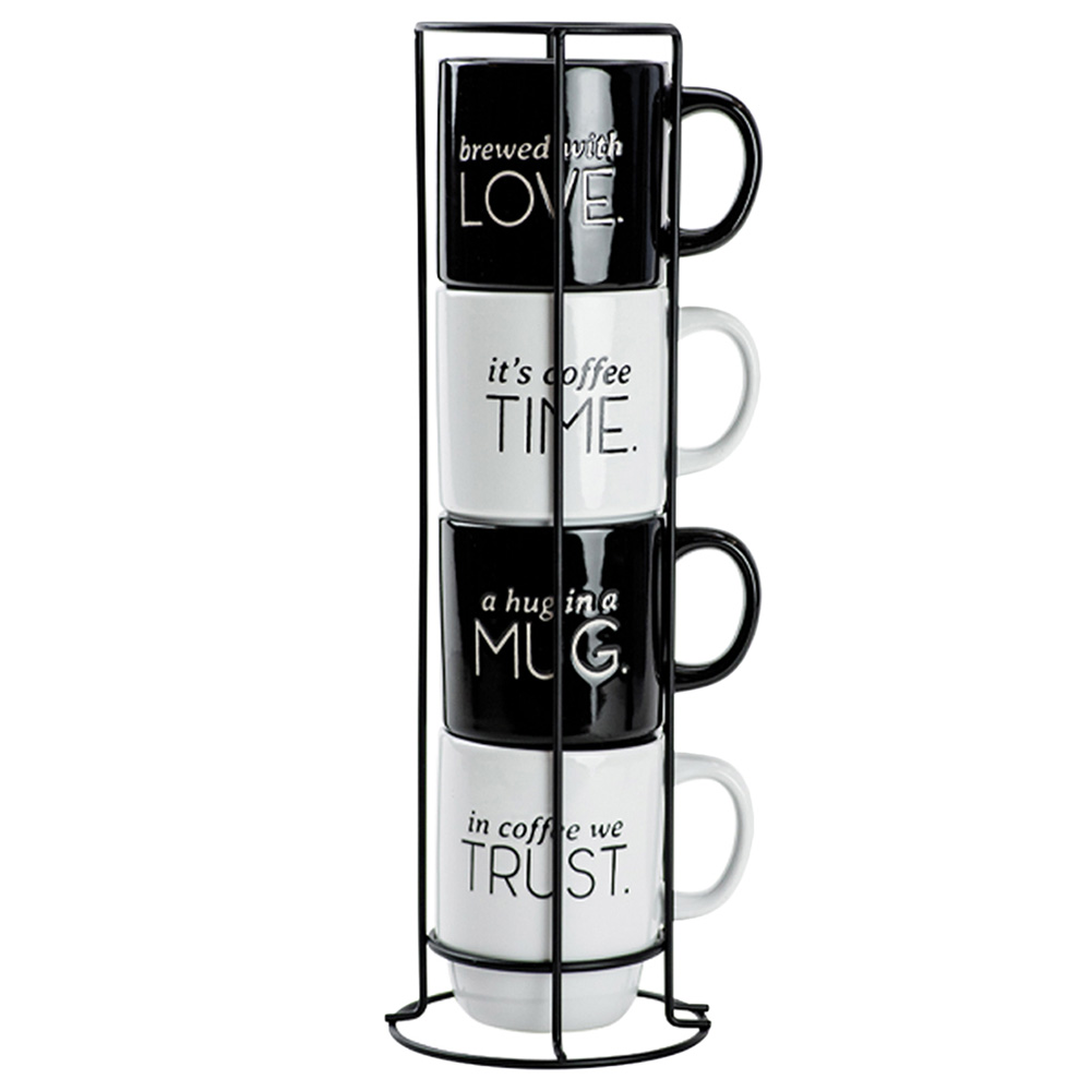 Buy Boston Warehouse Stack Cup Coffee 14Oz Set Of in UAE