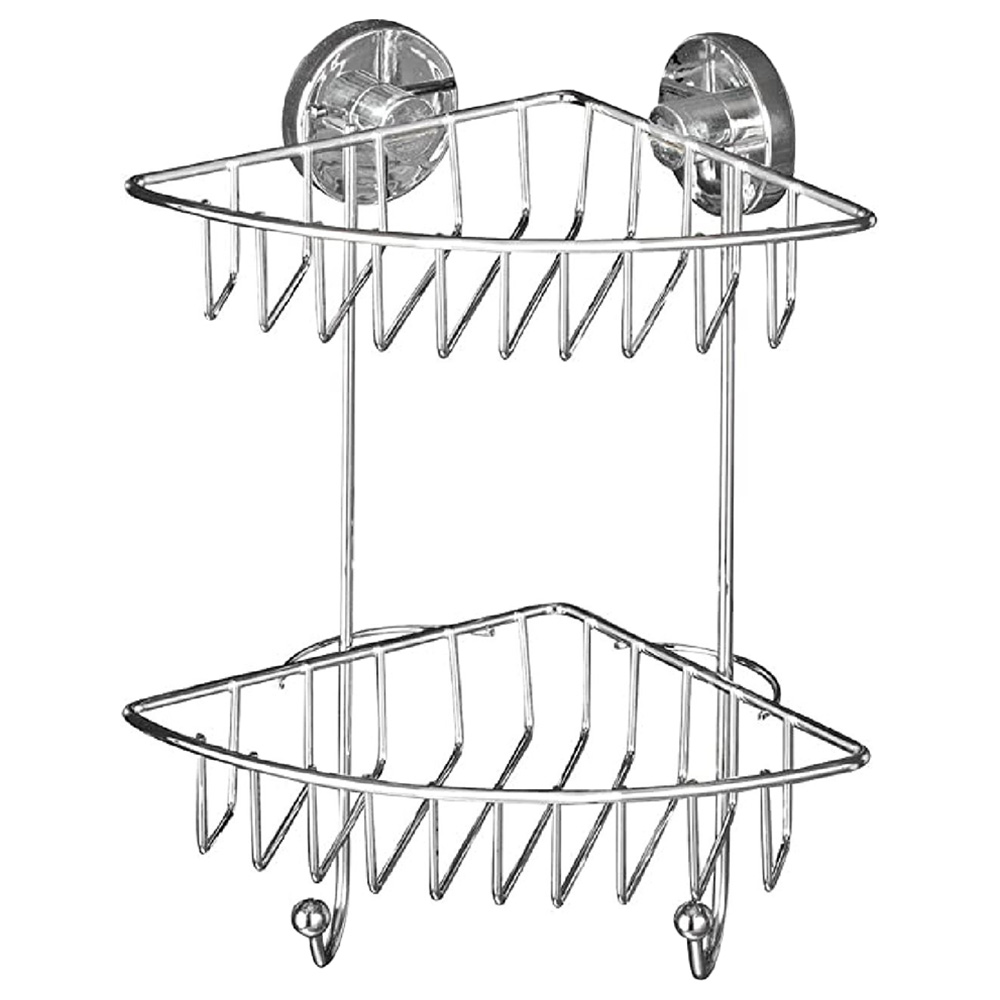 Wenko Bathroom Storage VacuumLoc 2Tier Corner Rack