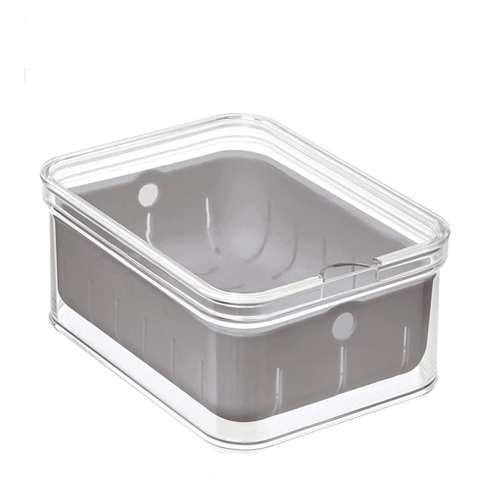 InterDesign Crisp Berry Bin Clear & Grey Buy at Best Price from