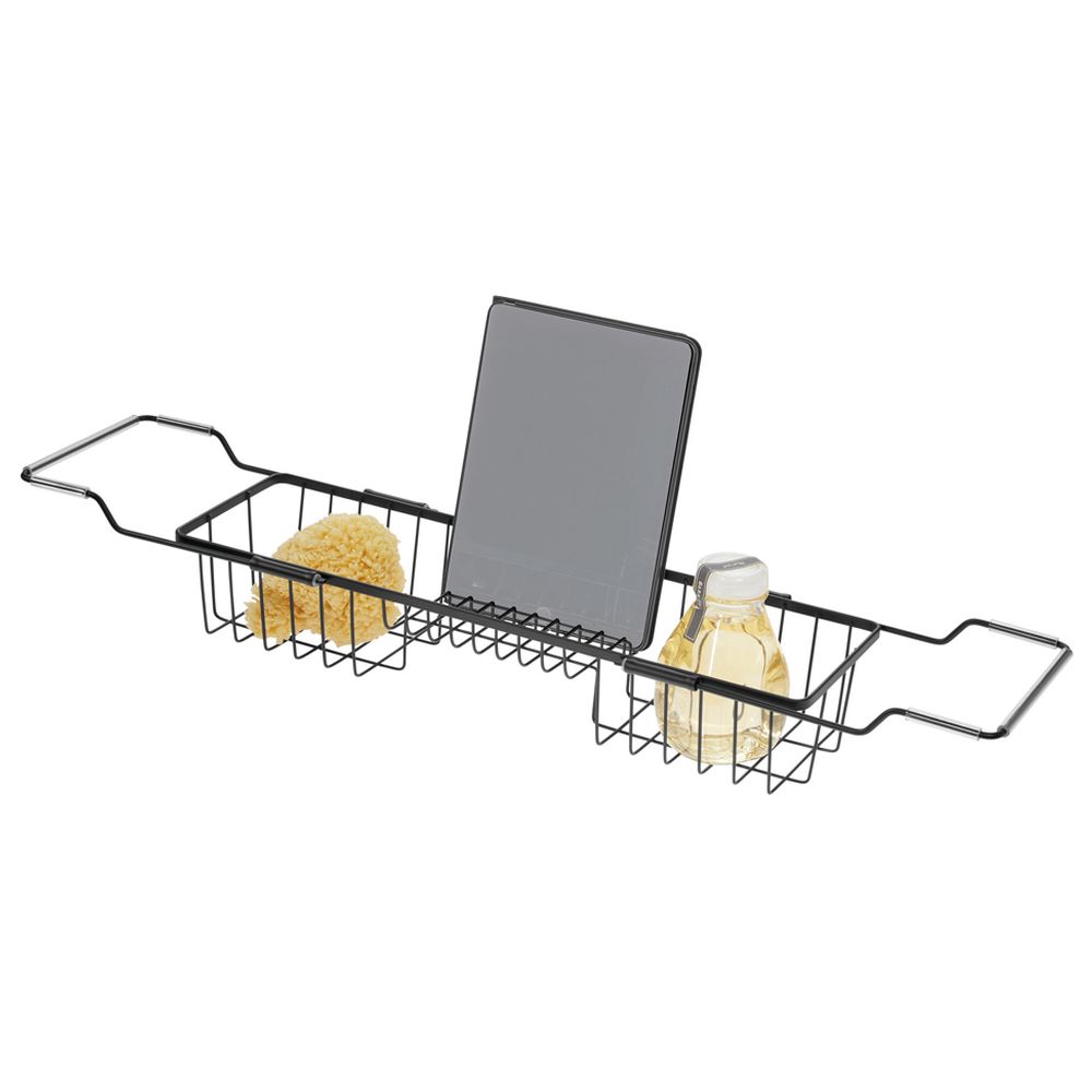 InterDesign Everett Adjustable Over Bathtub Caddy Black Buy at
