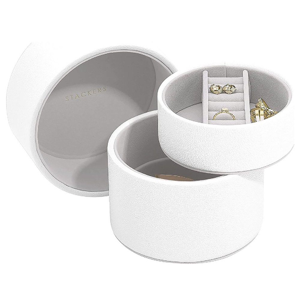 Stackers Bedside Jewellery Box Pod Pebble White