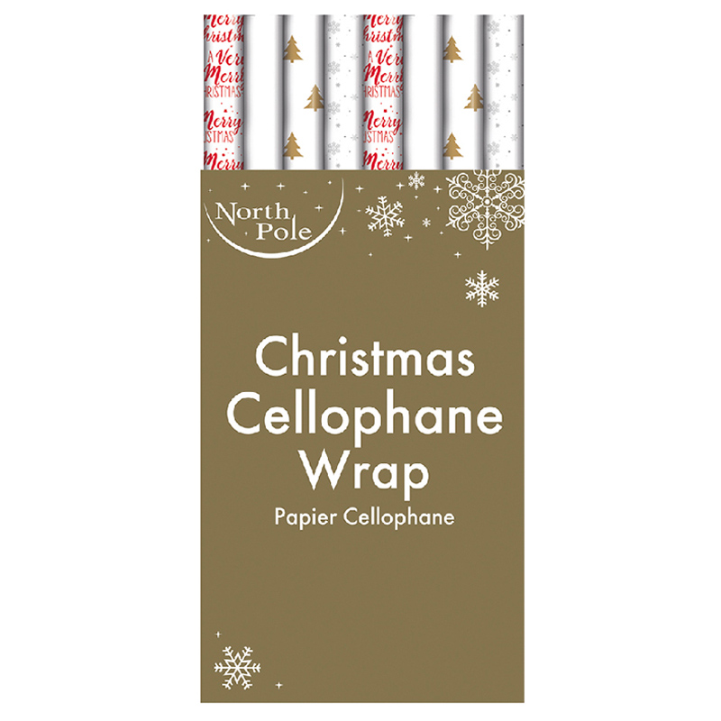 Eurowrap Cellophane Wrapping Roll 4 Patterns 2m