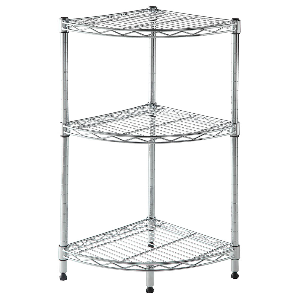 Corner store wire shelf