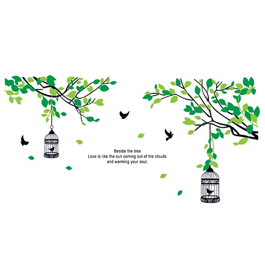 StickieArt Green Leaves Bird Cage Removable StickersLarge Buy at