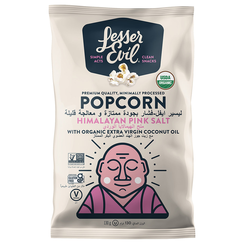 Lesser evil himalayan pink salt popcorn 130g