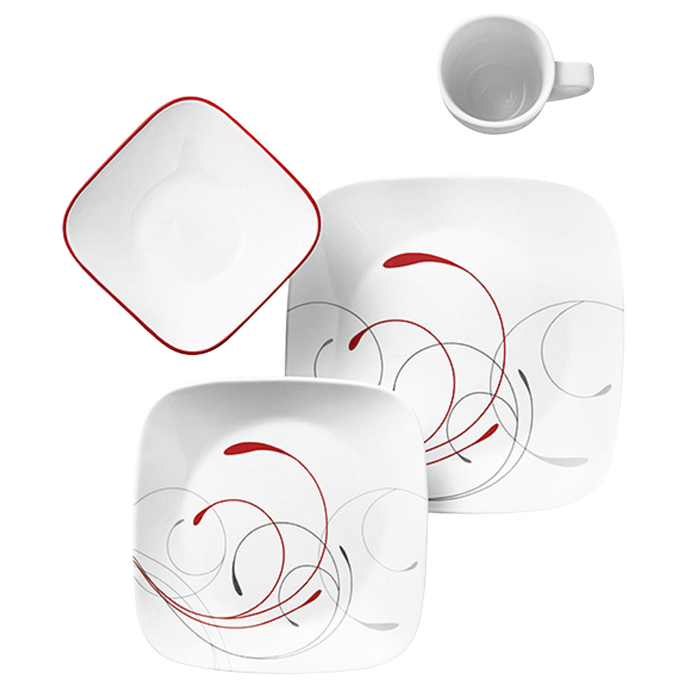 Corelle Splendor Square Dinner 16PcSet White Buy at Best Price from Mumzworld