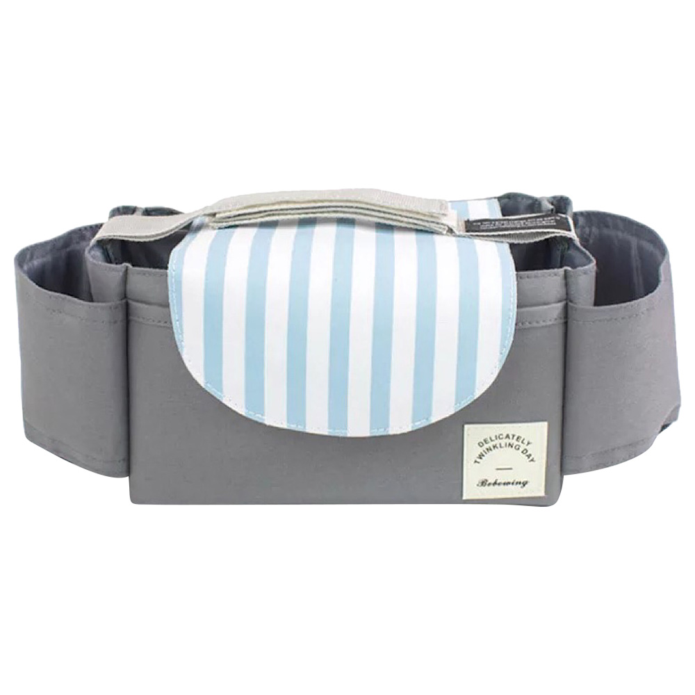 Pikkaboo Blue Stripes HookandHoop Universal Waterproof Stroller