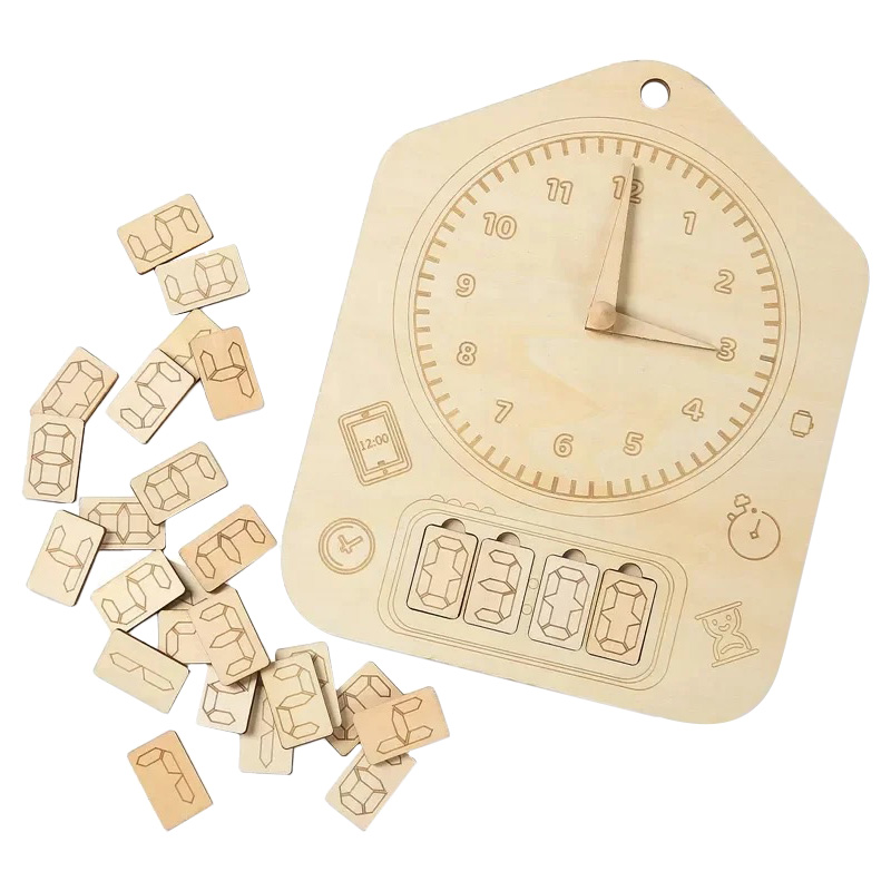 Woody Buddy Learning Clock Natural