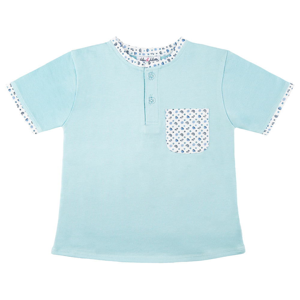 Jules & Juliette - Baby Boy Alfred T-Shirt - Sky Blue