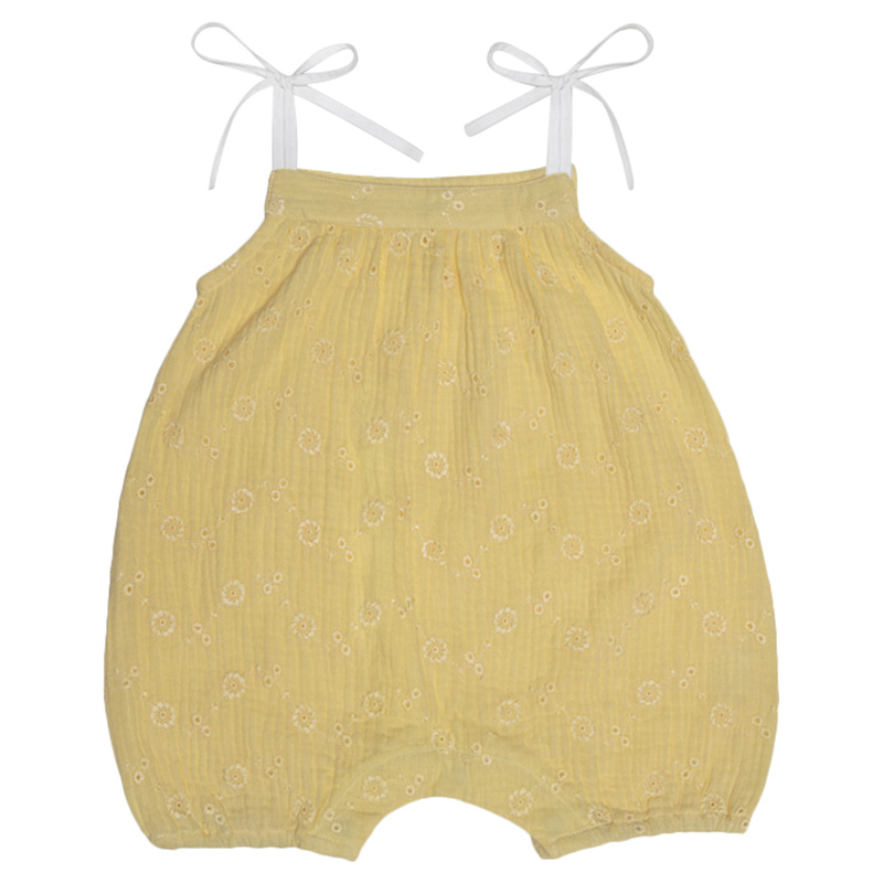 Jules & Juliette Baby Girl Mila Embroidered Romper Yellow