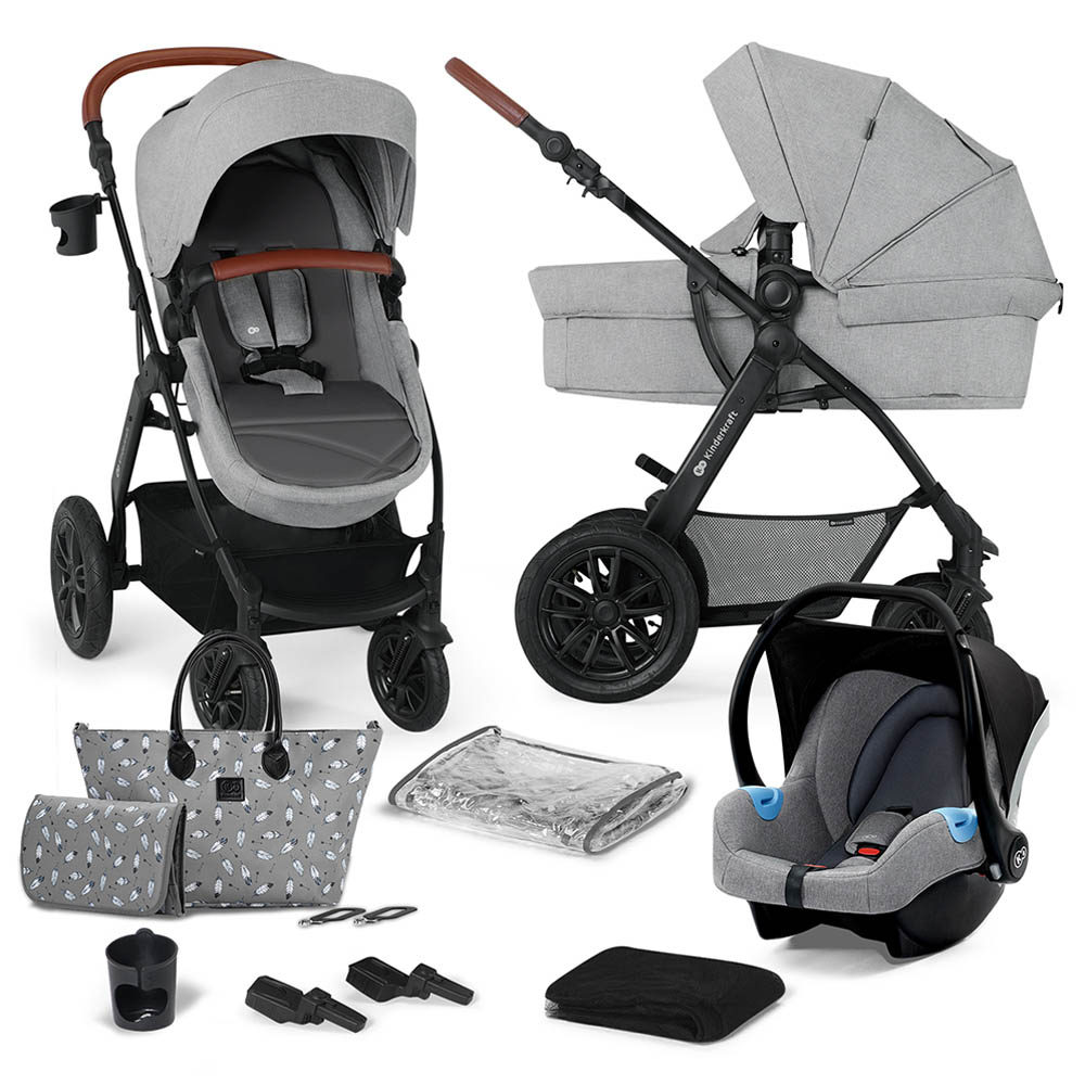 kinderkraft xmoov 3 in 1 travel system grey