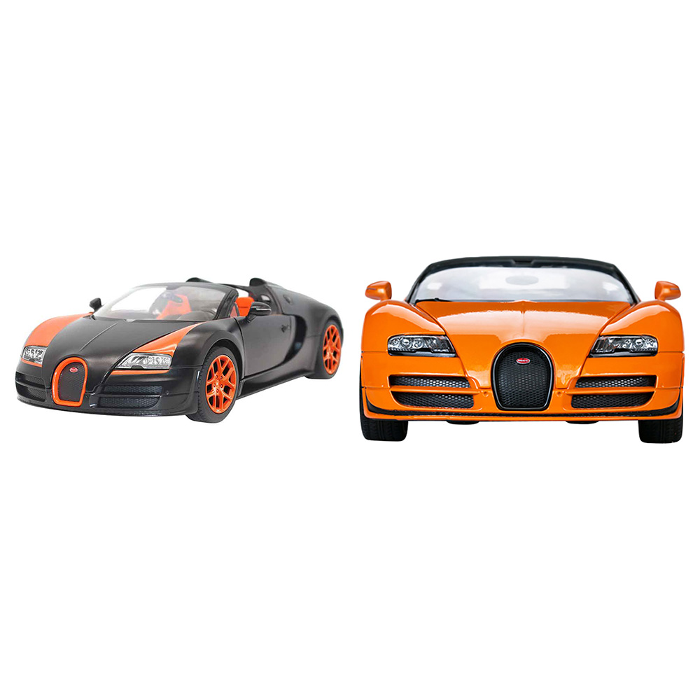 Rastar - 1/18 Diecast Car Bugatti - Black/Orange - Assorted 1pc