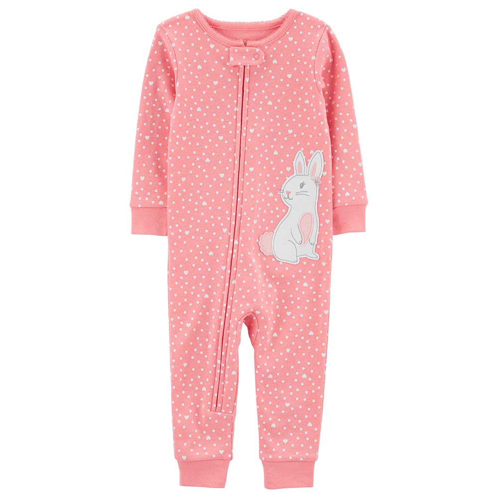 Carters Bunny Sleep & Playsuit Pink